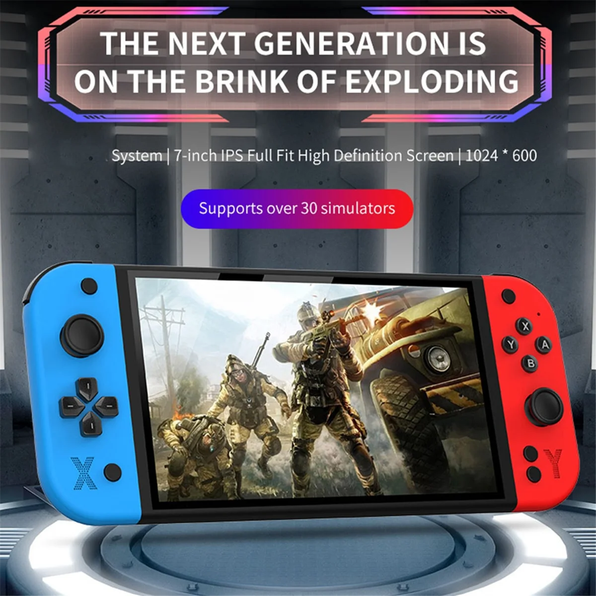 G90 Portable Handheld Game Console Arcade 7 Inch Screen over 30 Simulators Retro Gaming Controller for /PS/N64/ C