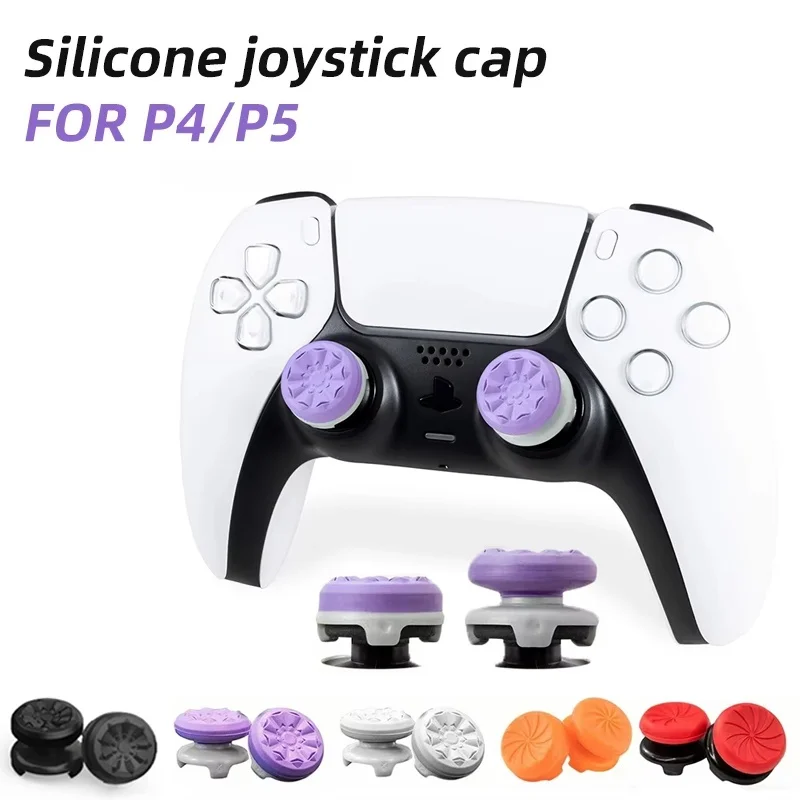 2 Pcs/Set Video Games Silicone Controller Thumb Grip For PS4 PS5 Joystick Booster Cap Game Controller Extenders Caps Accessories