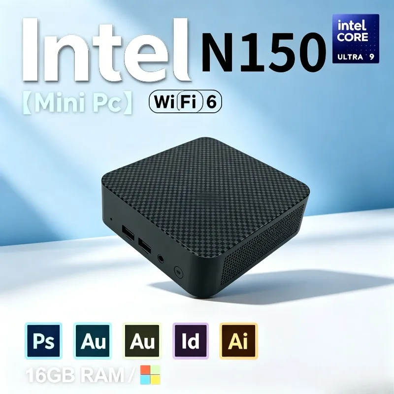 Gaming Desktop PC Portable 2026 Mini PC Intel N150 Small Pocket Computer 16GB RAM 1TB SSD WiFi 6 BT5.2