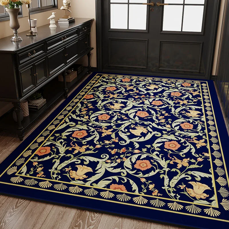 Retro Floral Non-Slip Entrance Foot Pad American Diatom Mud Porch Stain-Resistant Mat Dust Removal Floor Mats for Office Hotel