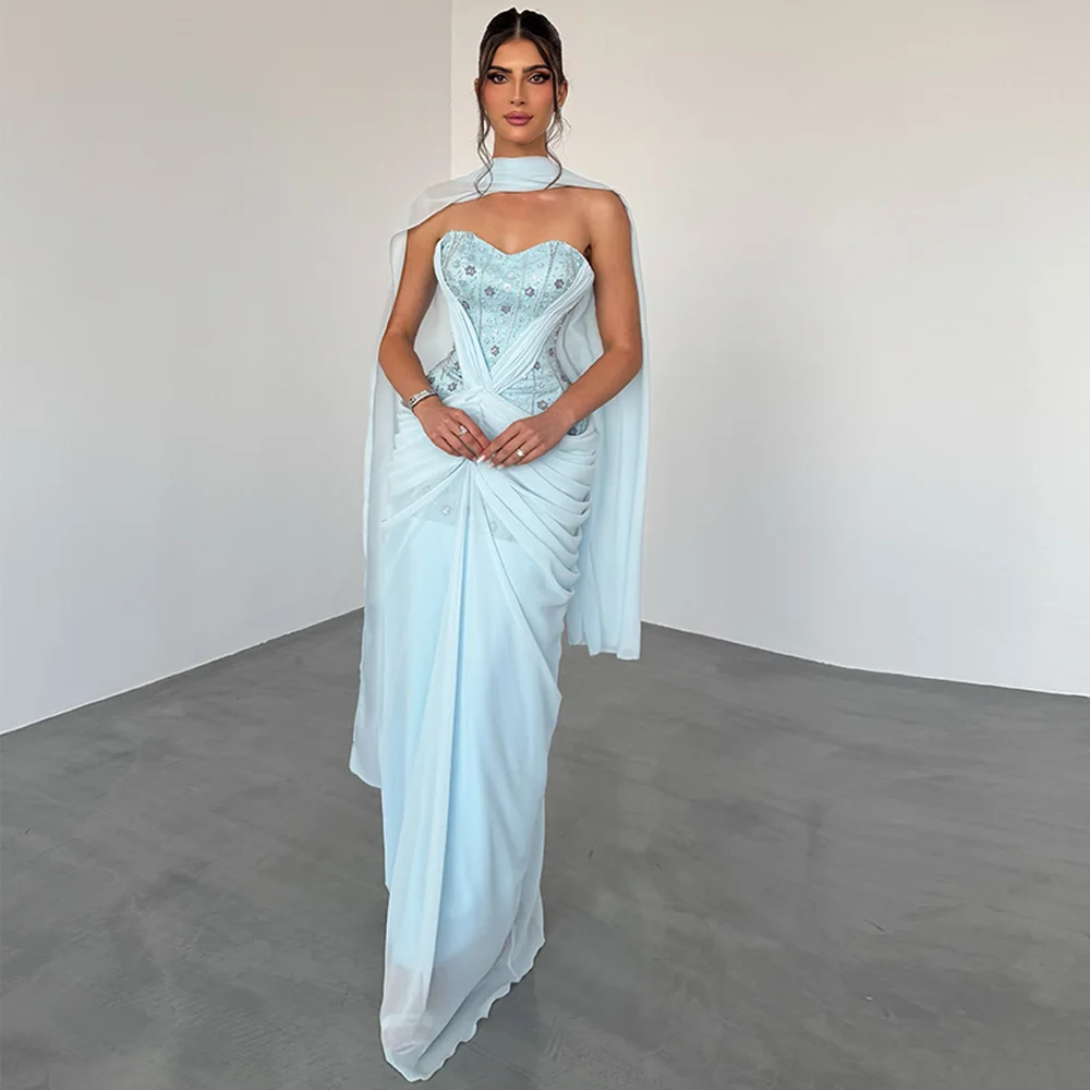 Sweetheart Sleeveless Evening Dress Customized High Quality Sequined Mermaid Party Dresses Elegant Mermaid Celebrity Gowns