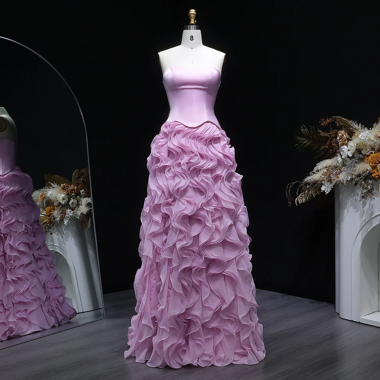 Sharon Said Women's Formal Evening Party Gowns 2026 Long A Line Wedding Prom Dresses Tiered Ruffles Strapless SF452 Customized