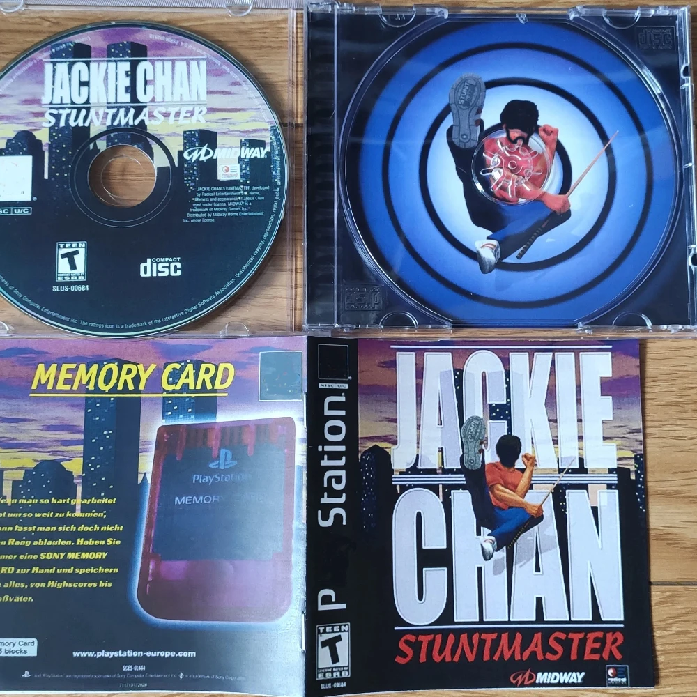 PS1 Jackie Chan Stuntmaster With Manual Copy Disc Game Unlock Console Station 1 Retro Optical Driver Video Game Parts