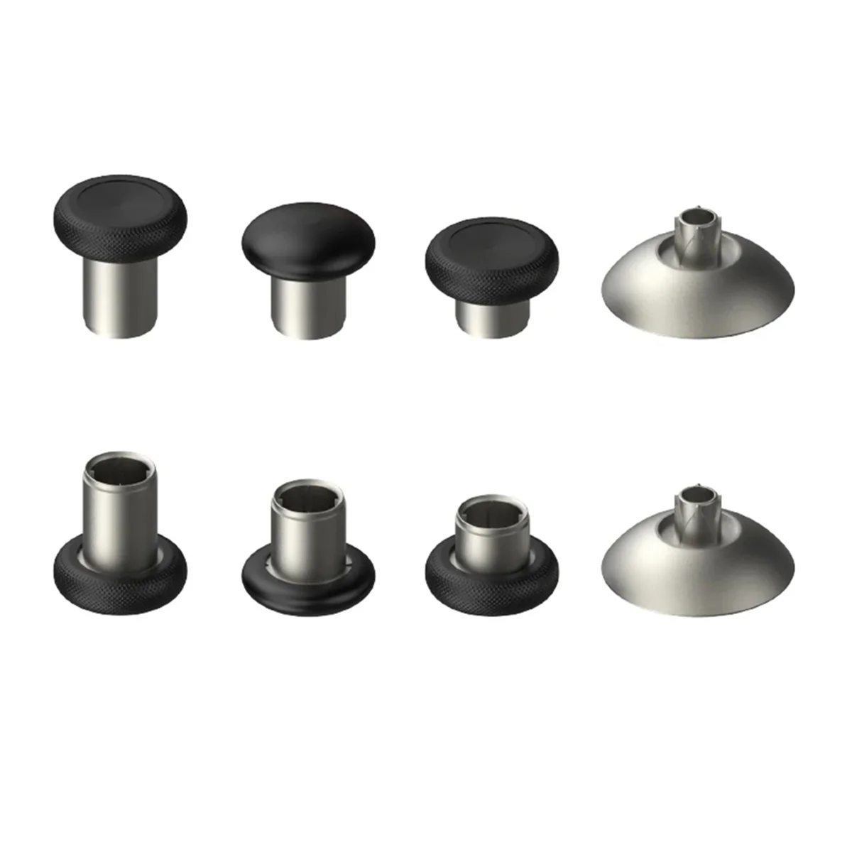 B02B-8 PACK Metal Magnetic Thumbsticks Analog Joysticks for PS4/XBOX ONE/Xbox Series X/S Controller Silver