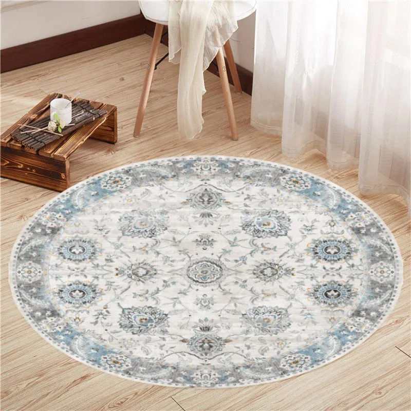 Persian Round Living Room Carpet Retro Bohemian Floor Mat Bedroom Sofa Office Non-Slip Ethnic Style Carpet Floor Mat
