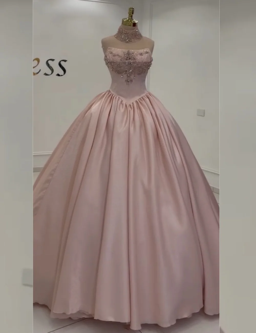 Customized Sparkle Charmeuse Pleat Sequined Pattern A-line Strapless Long Luxury Party Dresses Exquisite High Quality