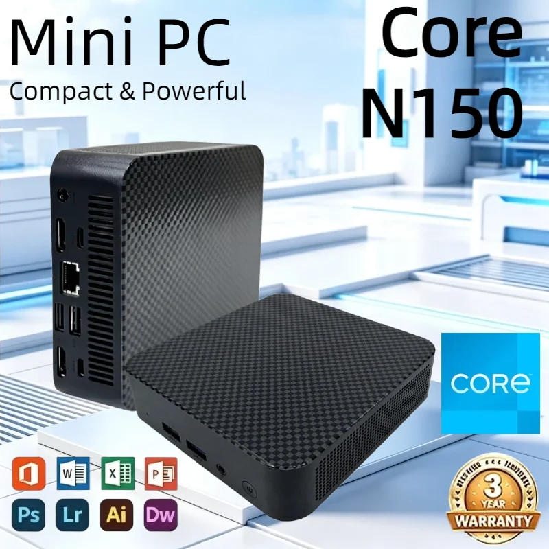 New Mini PC 2026 Intel N150 Small Pocket Computer Portable 16GB RAM 1TB SSD WiFi 6 BT5.2 Gaming Desktop PC