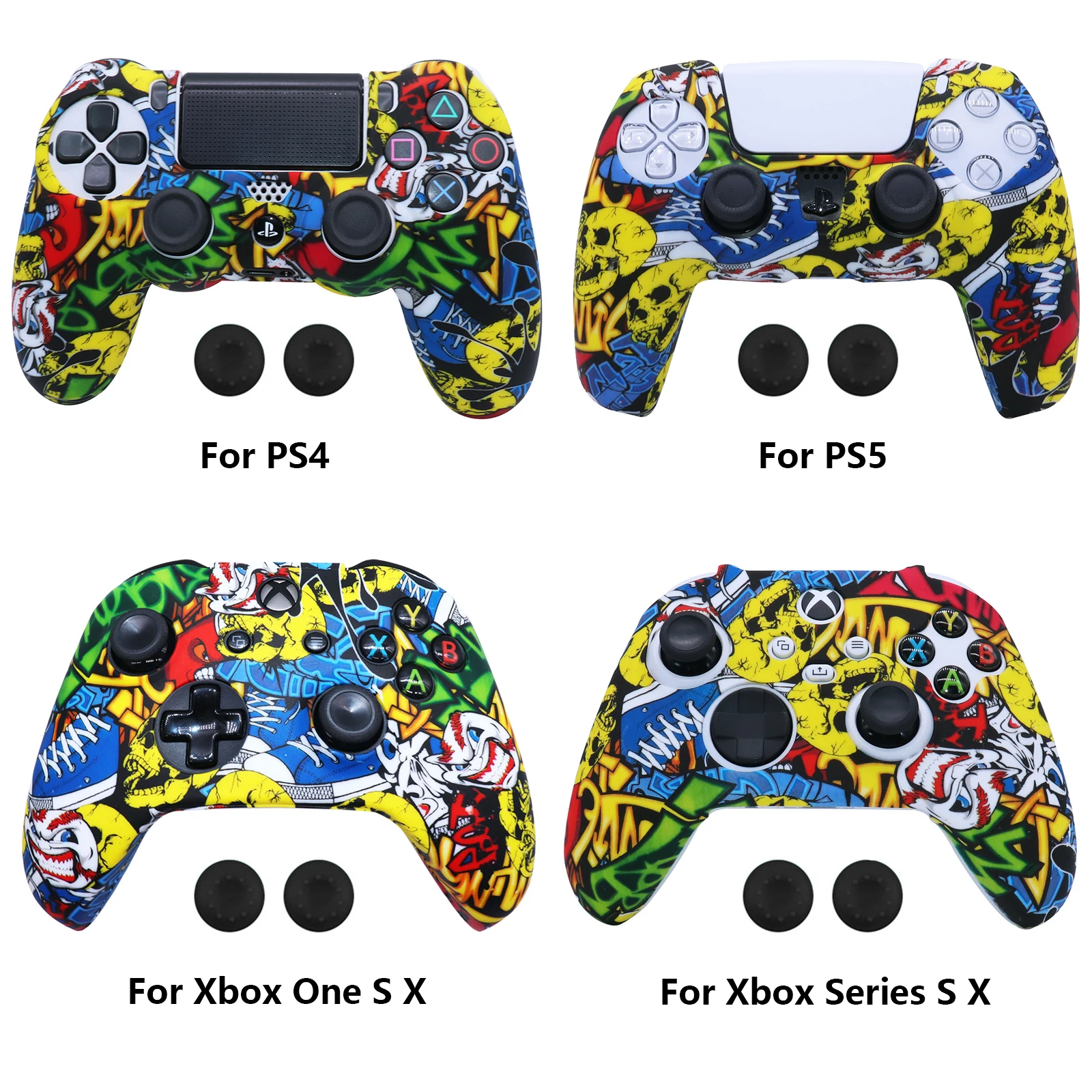 Soft Silicone Game Controller Covers Universal Fit for PS4 / PS5 / Xbox One S X / Xbox Series S X Gamepad Cases Skins Video Game