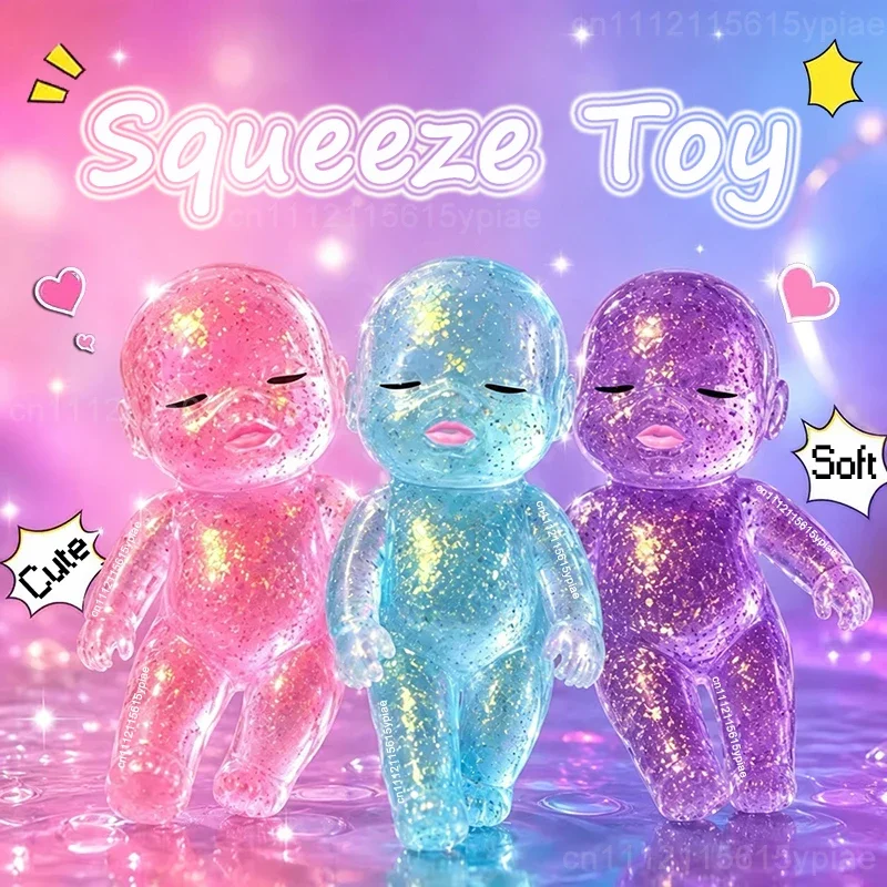 Anti-Stress-Quetschspielzeug in Babyform, Stressabbau-Spielzeug, glänzendes, dehnbares, langsam aufsteigendes Baby-Spielzeug als Geschenk für Freunde