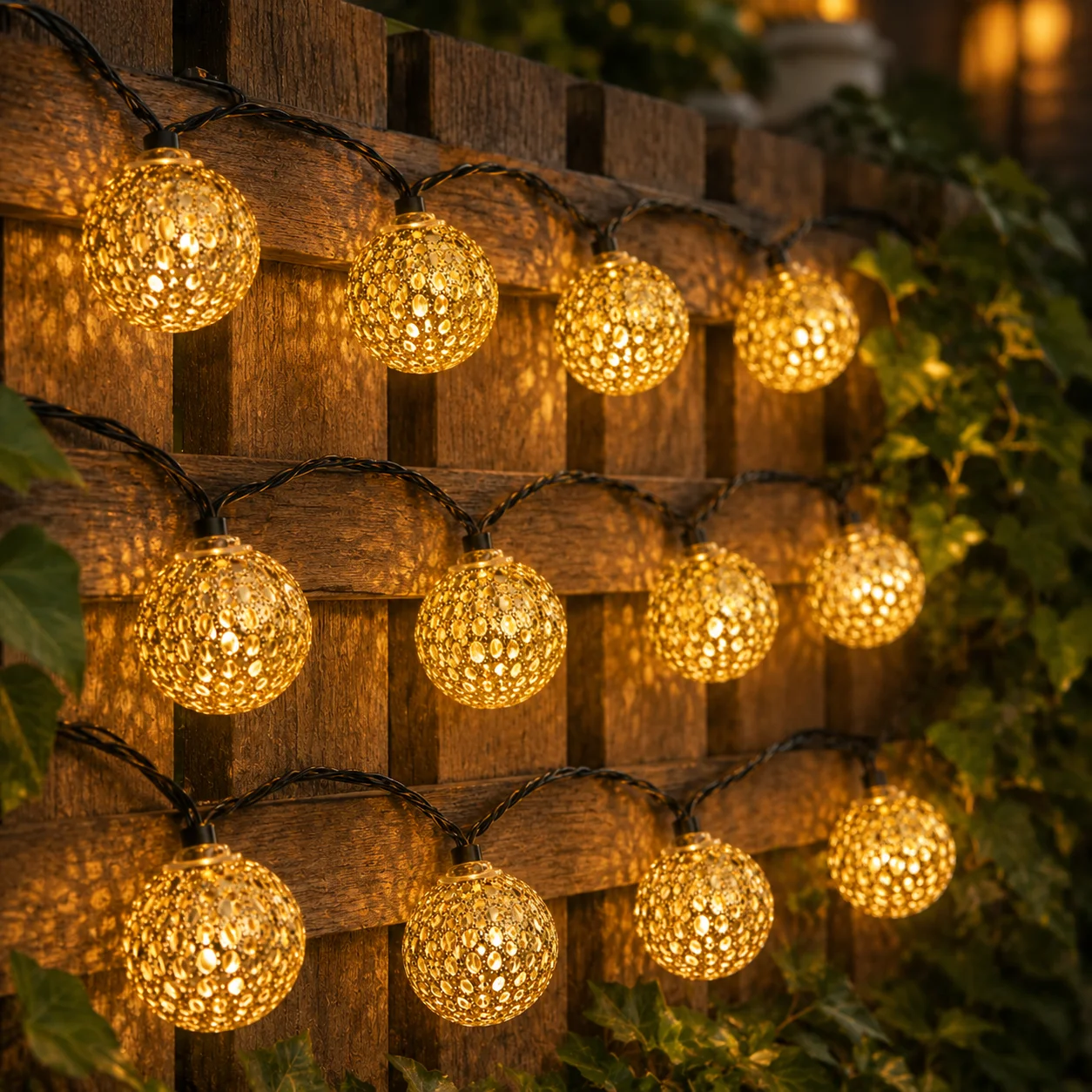 LED Solarleuchte Outdoor Lichterkette LED Kugel-Lichterkette für Garten 5 M 20 Lampen,gartendeko, Warmweiß, solar lichterkette für außen, Garten Led Lampe Kugel Solar Lampen Für Außen Lichterkette