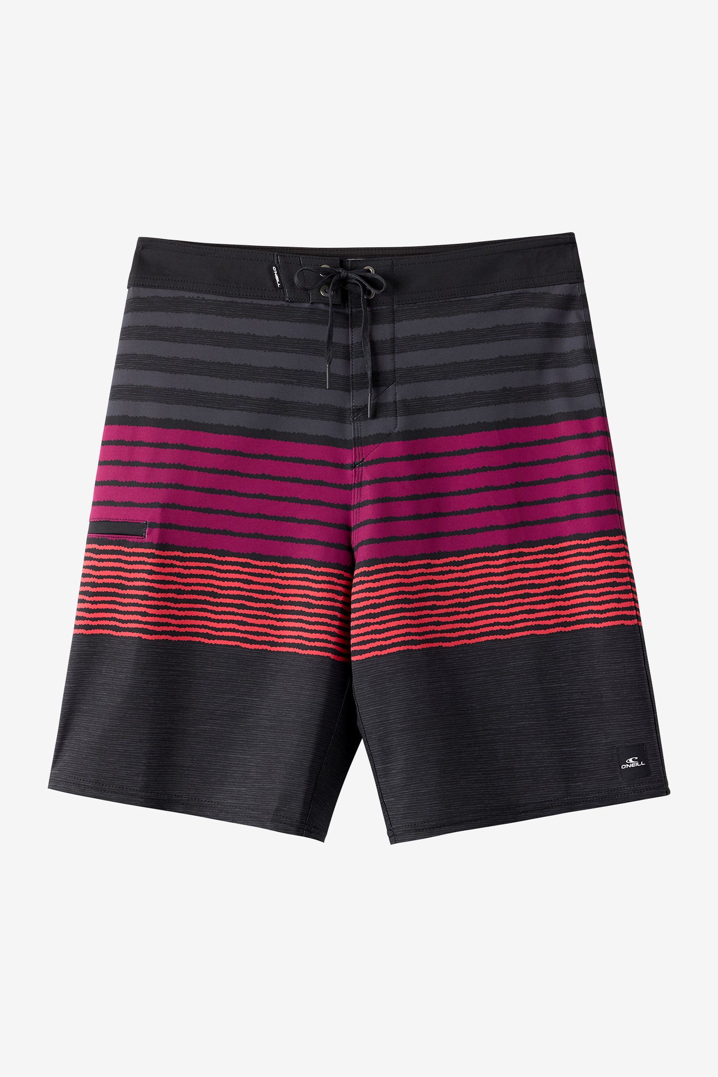 O'Neill Men's Hyperfreak Heat Stripe 20"" Board Shorts in Black 2, Size 38, Elastane/Polyester