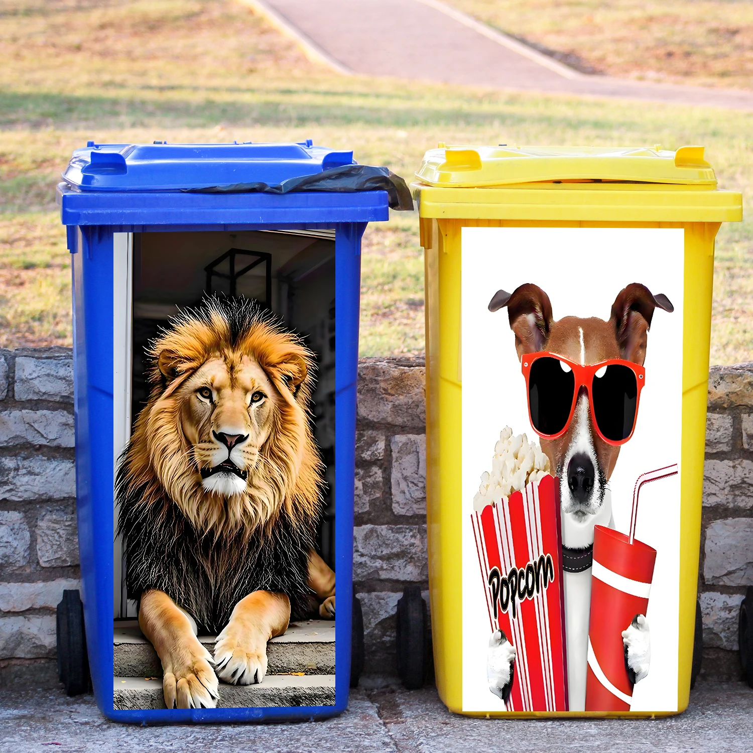 20 Stile Cartoon Niedliche Lustige Tiere Mülleimer-Aufkleber Abziehen & Aufkleben Wasserfest Heim-Deko Outdoor Müll-Kunst Wandtattoos
