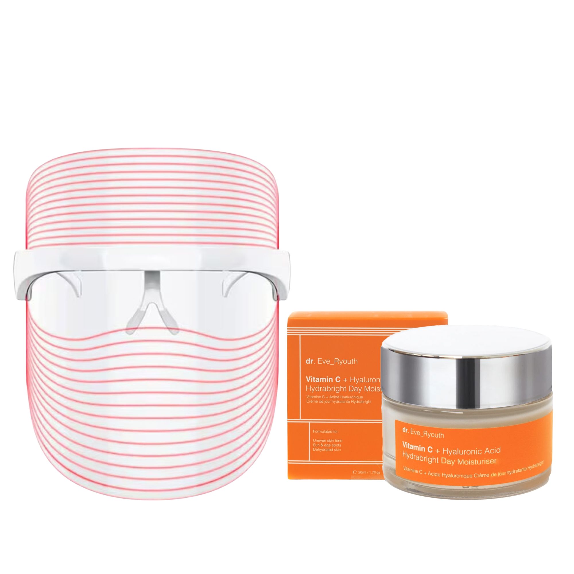 Dr Eve Ryouth Maschera LED Senza Fili 3 Colori con Vitamina C Crema Gi