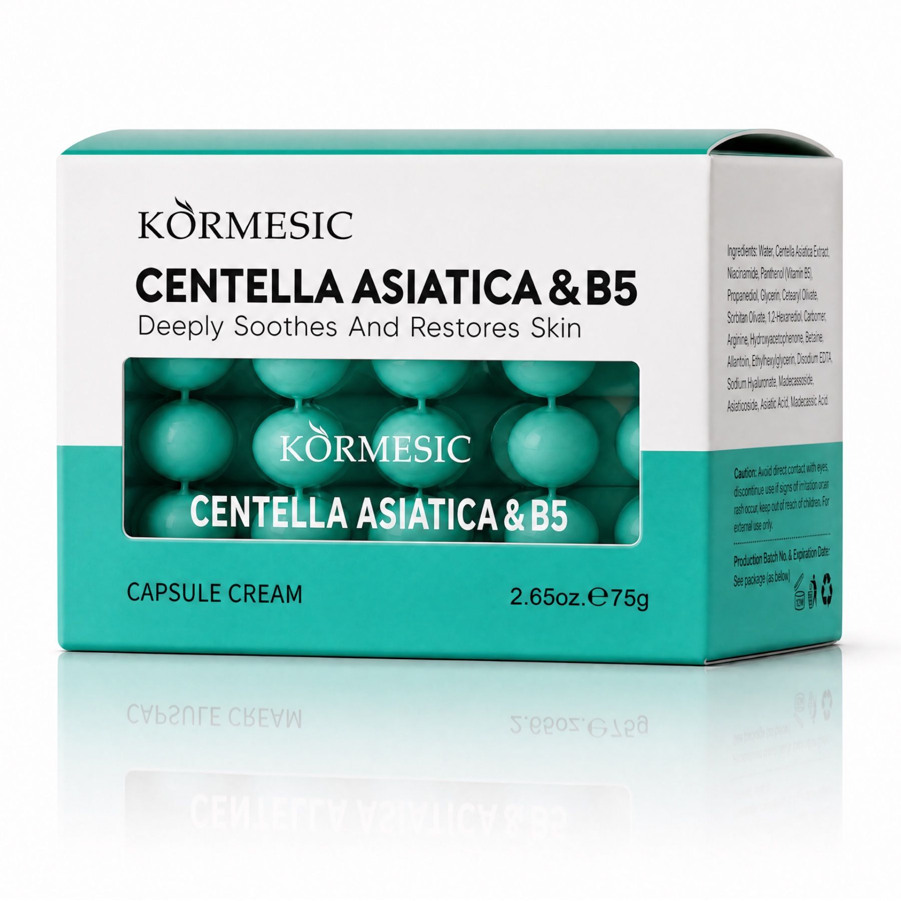 Crema viso KORMESIC in capsule con Centella Asiatica e Vitamina B5 – A