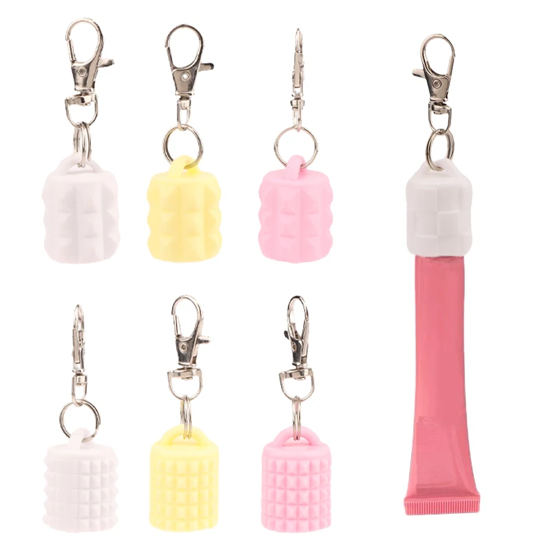 Bouchons porte-clés en Silicone pour brillant à lèvres, 1 pièce, pour femmes, voyage pratique, outil de maquillage, accessoire, accessoires de produits de beauté