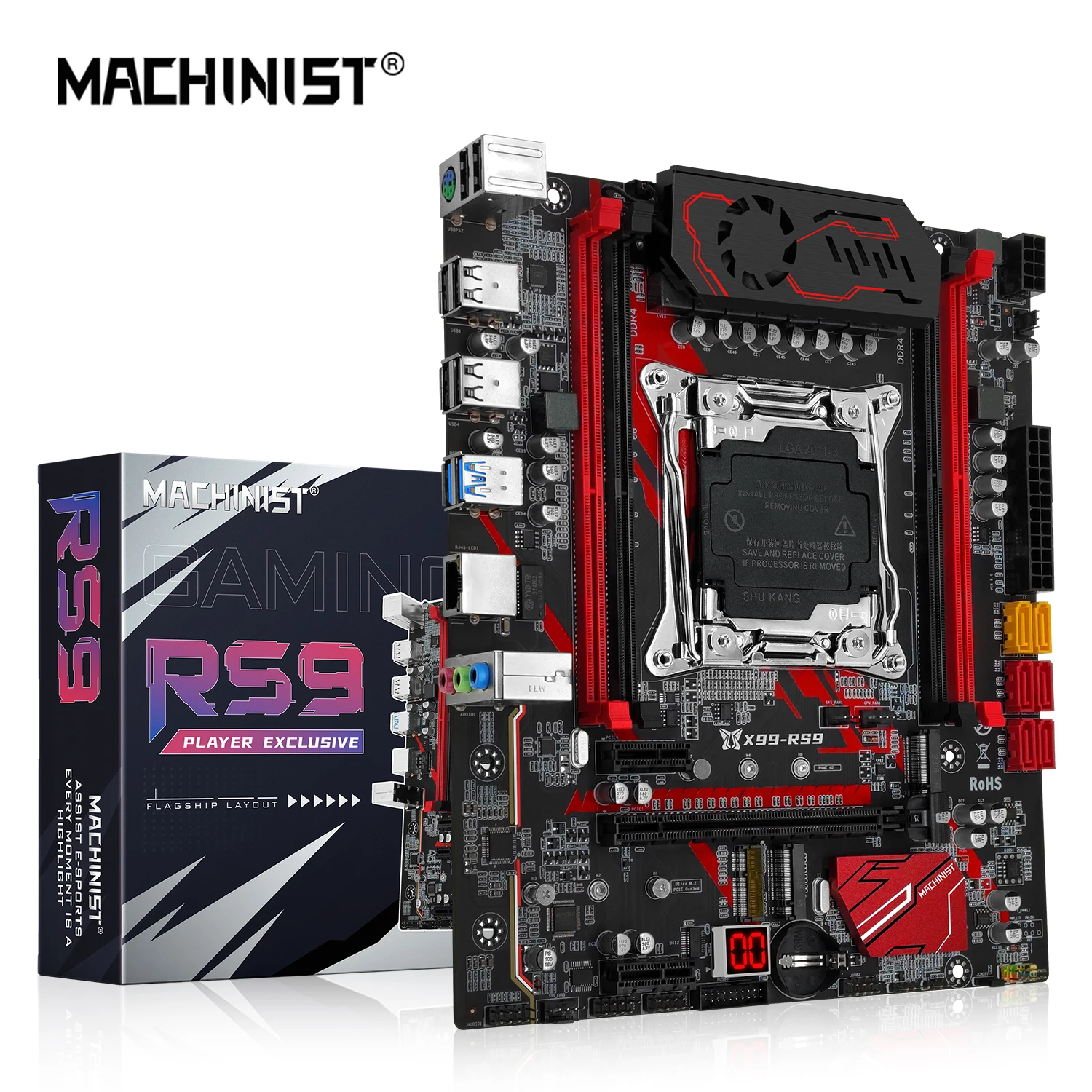 Carte mère de jeu MACHINIST X99 RS9 LGA2011-3 pour processeurs Intel Xeon E5 V3 V4 et RAM DDR4, M.2 NVME M-ATX, mémoire quadri-canaux
