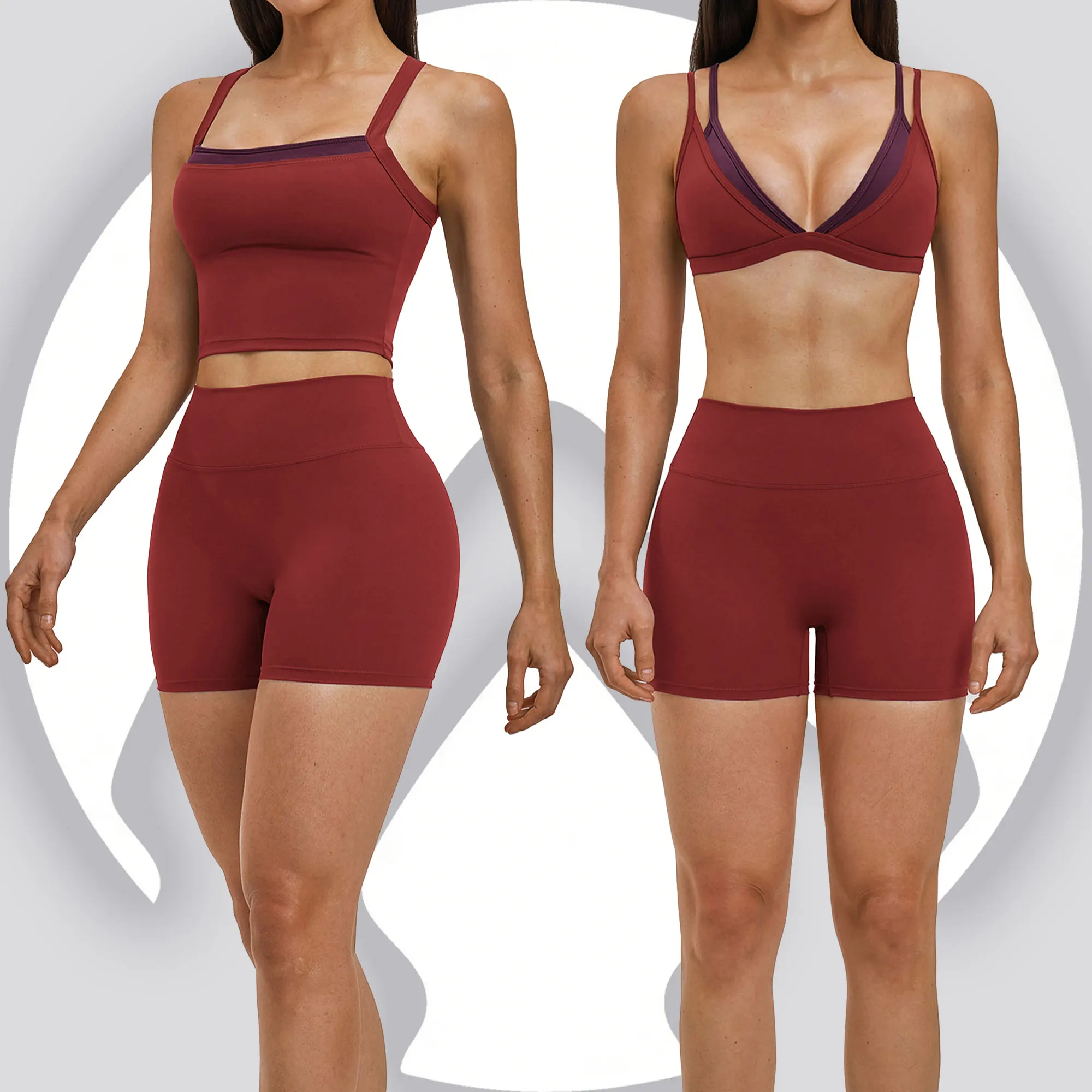 Ensemble de sport, tenue de yoga, vêtements décontractés pour l'entraînement, la course à pied, la remise en forme, les exercices, tissu extensible doux, vêtements de sport pour femmes, entraînement quotidien à la salle de sport