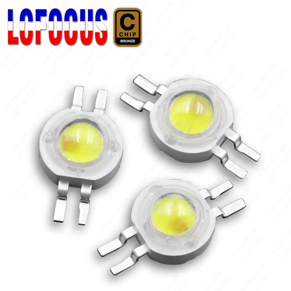 1 pièce 2*1W 2*3W double puces double couleurs lumière rouge lumière verte lumière bleue lumière blanche lumière jaune lumière violette perles de lampe source de lumière pour projecteurs phares lampes de poche