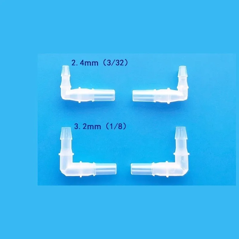 100 pcs/lot équipement médical mâle luer slip connecteur (polyprop) coude mâle luer slip à barbe