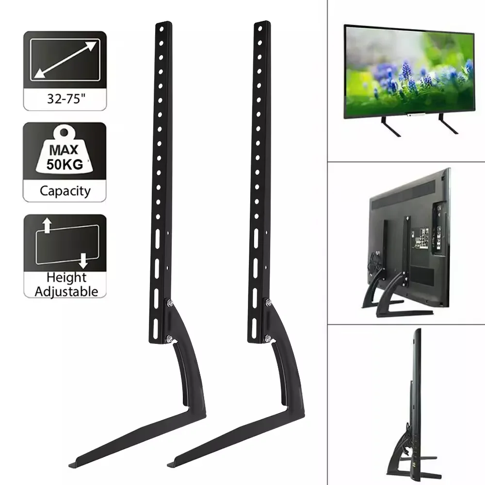 Support mural pour téléviseur, support TV pour téléviseurs LCD de 32 à 75 pouces, support de moniteur réglable en hauteur, support de télévision, support mural pour TV