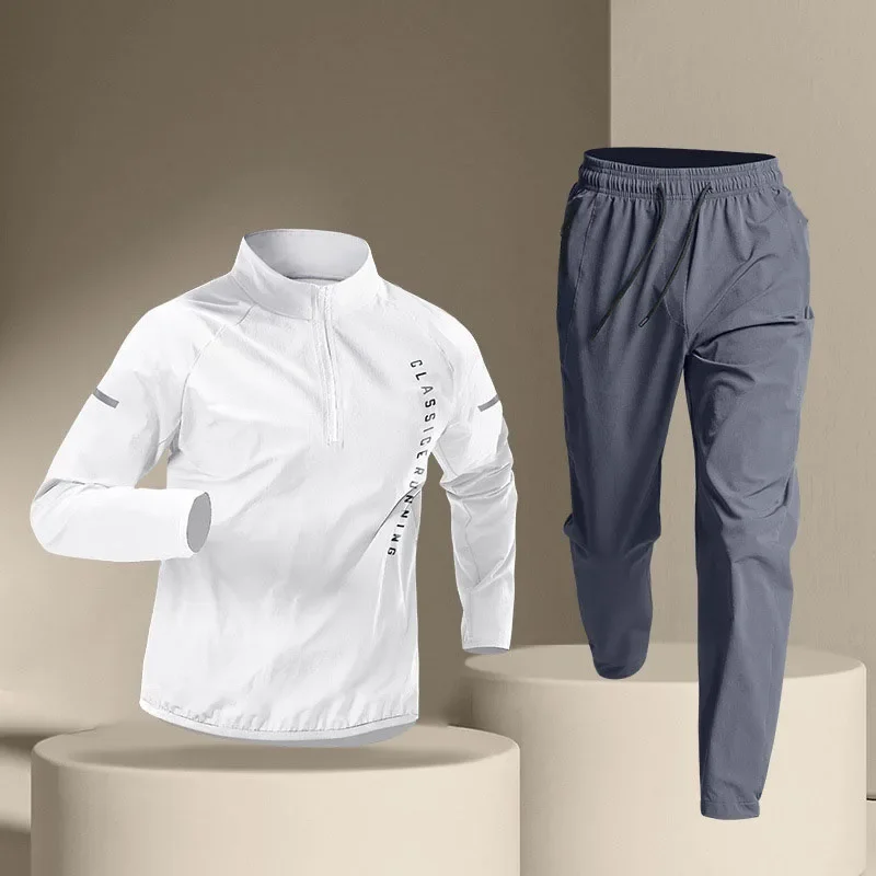 Survêtement d'entraînement de compression pour hommes, vêtements de sport de course trempés, vêtements de sport de jogging, vêtements de sport d'exercice, ensemble de 2 pièces