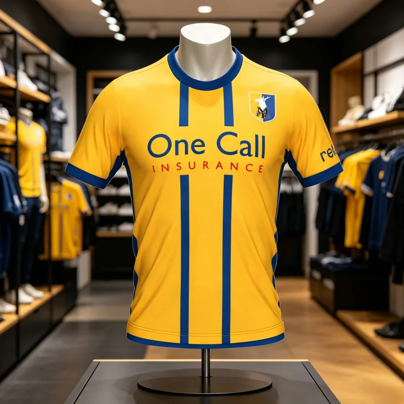 Tenue de surf sur la plage pour parents et enfants, maillot de football domicile et extérieur du club de football Mansfield Town, t-shirt confortable