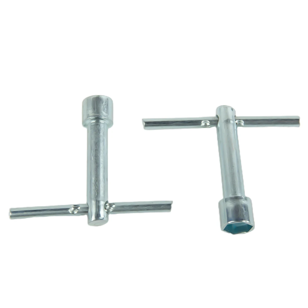 Outil à main clé à douille aucun 10mm acier t-poignée 2 pièces 68mm pilote outil à main clé à douille hexagonale métal argent aucun