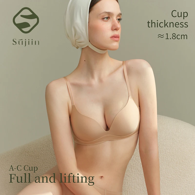 SUJIIN petite poitrine soutiens-gorge pour femmes sans fil sans couture Push Up plongeant soutien-gorge femme Sexy Lingerie femme Bh MX393