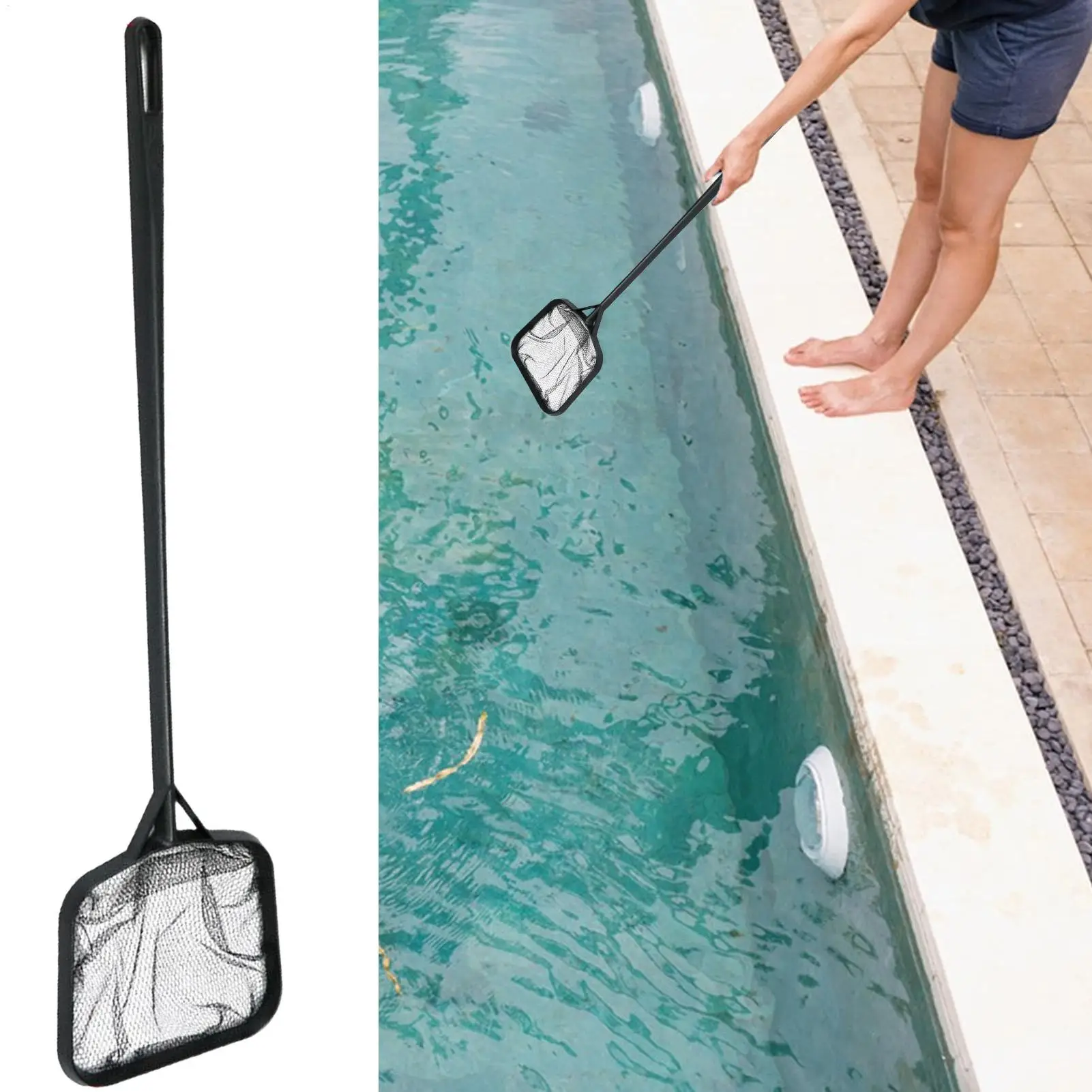 Filets de piscine pour le nettoyage, filet de skimmer pour piscine, filets de pêche pour skimmer, filet de nettoyage pour piscine, petit filet de skimmer pour piscine extérieure