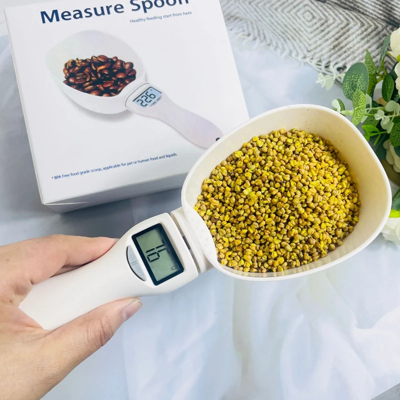 Cuillère à mesurer numérique pour aliments de cuisine, cuillère à mesurer pour aliments pour animaux de compagnie, adaptée aux aliments pour chats et chiens, cuillère à mesurer la farine ﻿