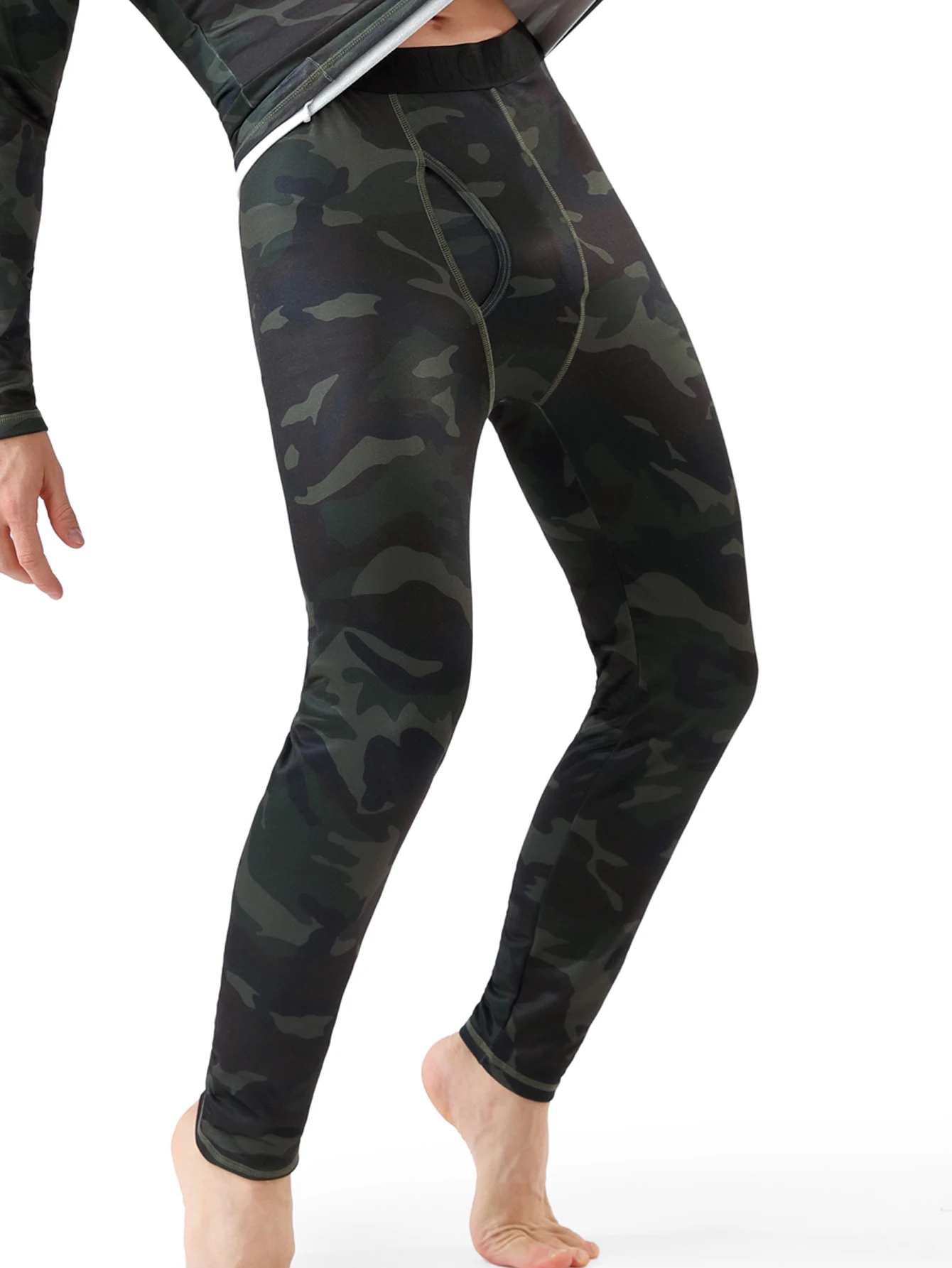 1 pièces Camouflage hiver longs Johns sous-vêtement thermique hommes imprimer homme thermique longue culotte pantalons chauds pour l