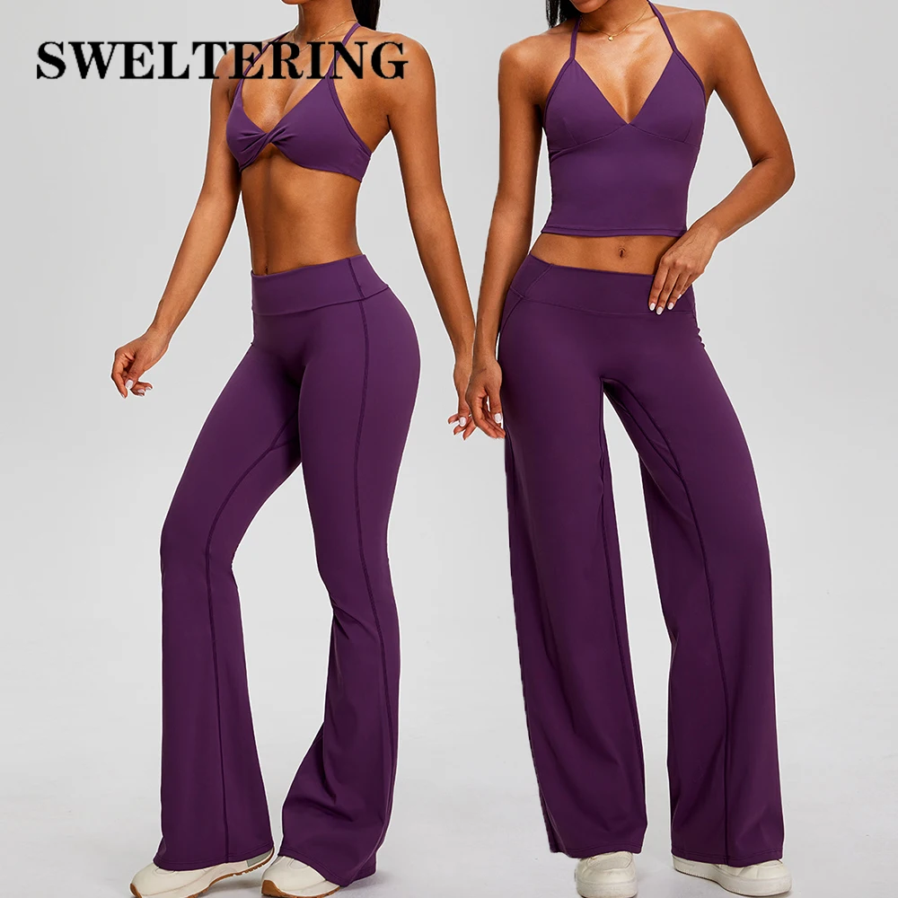 Ensemble de sport 2 pièces pour femme : Tenue de fitness, survêtement, brassière de sport, vêtements de yoga et de sport athlétique