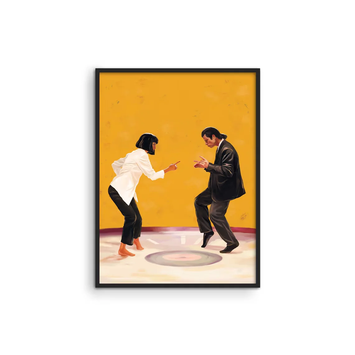 Impression murale scène de danse de Pulp Fiction - Art cinématographique emblématique pour accent décoratif de salon, décoration murale de home cinéma ou pour les amateurs de films
