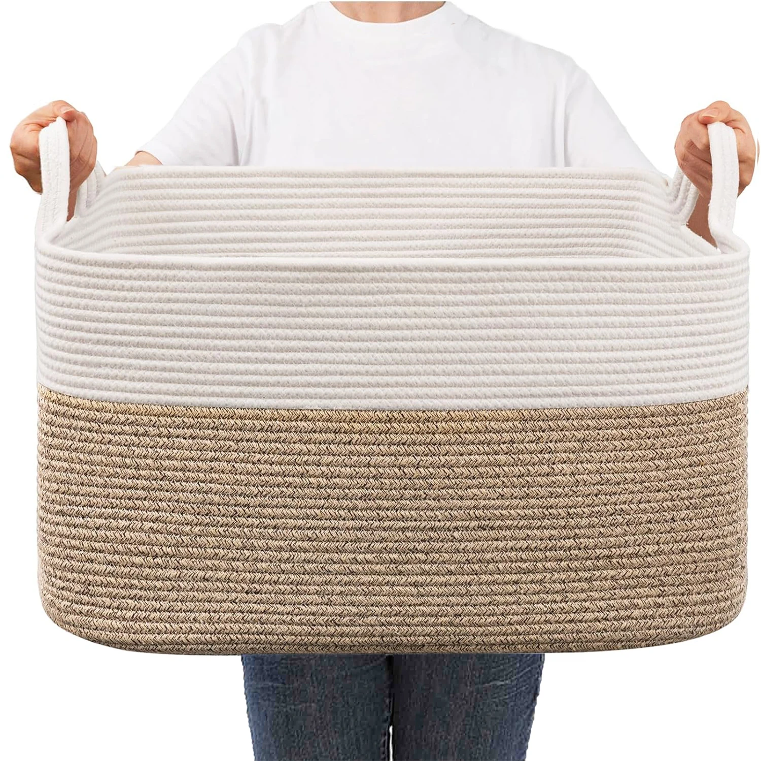 Panier à linge, paniers de rangement tissés pour l