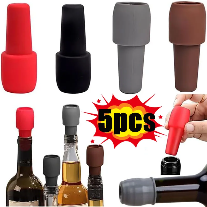 Bouchons de vin en Silicone, scelleuse de bouteilles de boissons, bouchon de bouteille de vin mousseux réutilisable, gardant le vin, le Champagne, outils de cuisine frais