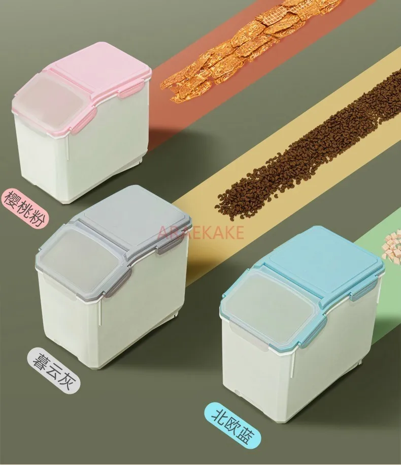 Récipient de stockage pour aliments pour animaux, seau de stockage pour nourriture pour chats, boîte de stockage pour nourriture pour chiens scellée et anti-humidité, réservoir de stockage pour nourriture pour chats de 10 kg, boîte de rangement