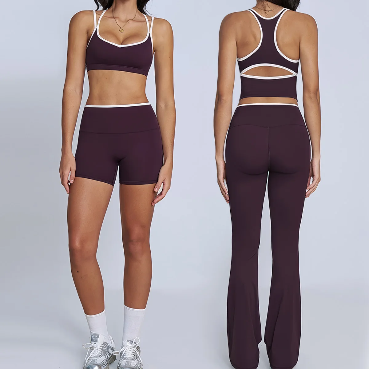 Survêtement de gymnastique ensemble de Yoga 2 pièces tenues d'entraînement vêtements de sport de Fitness Leggings taille haute soutien-gorge de sport vêtements de sport vêtements pour femmes