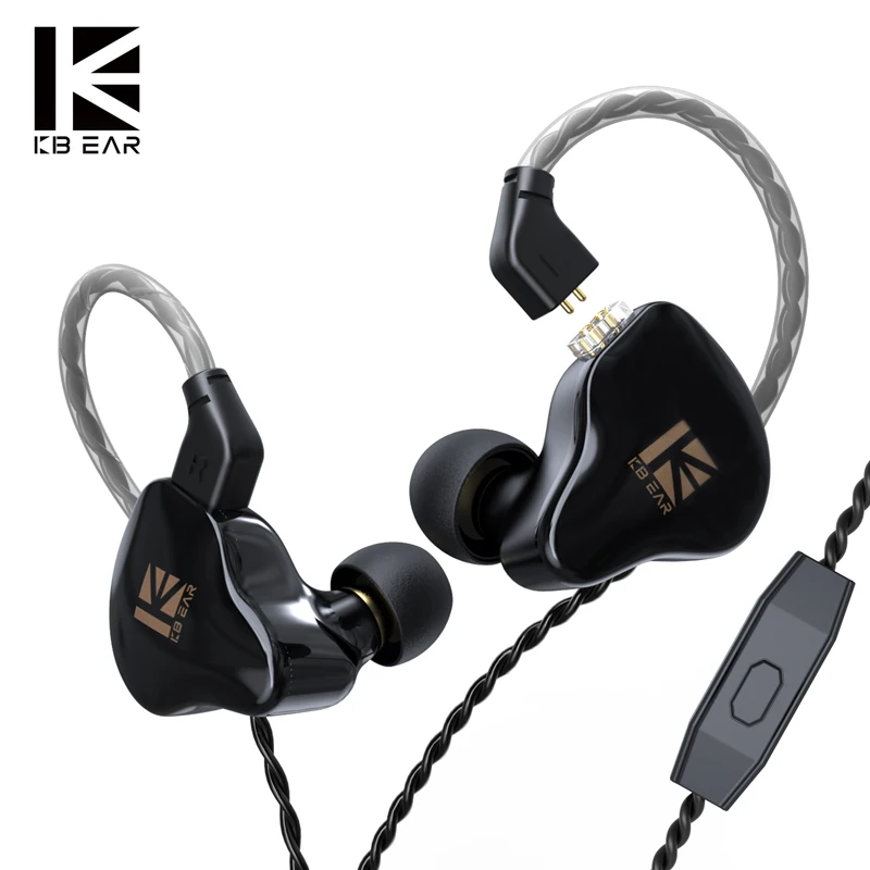 KBEAR KS1 Écouteurs filaires dynamiques à double circuit magnétique, Casque de jeu intra-auriculaire, Moniteur audio, Écouteurs de musique, Casque audio KBEAR KS1 KS2 IEMs