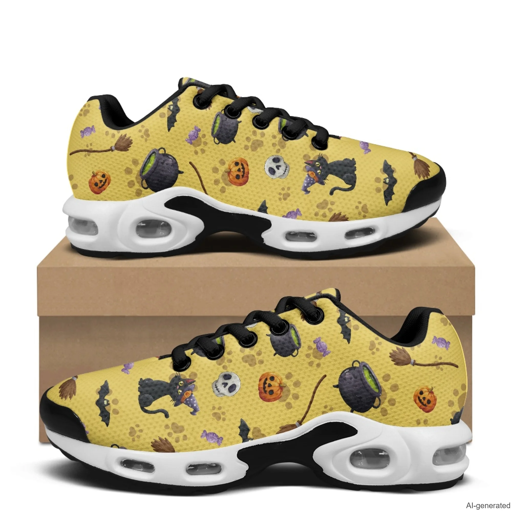 XIXIRIMIDO Herren-Laufschuhe, Air-Schuhe, Sportschuhe, Damen- und Herren-Krankenhaus-Pflegeschuhe, Krankenschwesterschuhe, Schwarz, Halloween-Schuhe für Damen