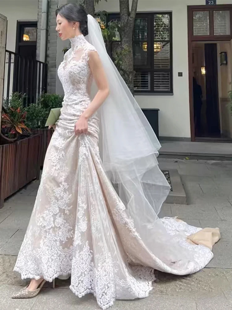 Light Wedding Dress Small Formal Dress Bride 2026 New Small Size Outing Veil Main Veil High Quality Sleeveless Greeting