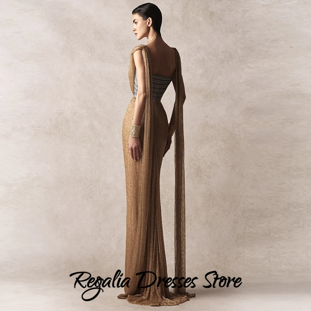 Modern Mermaid Evening Dress Fashion Watteau Train Customized Celebrity Gowns Temperament Tulle Sleeveless Party Gowns