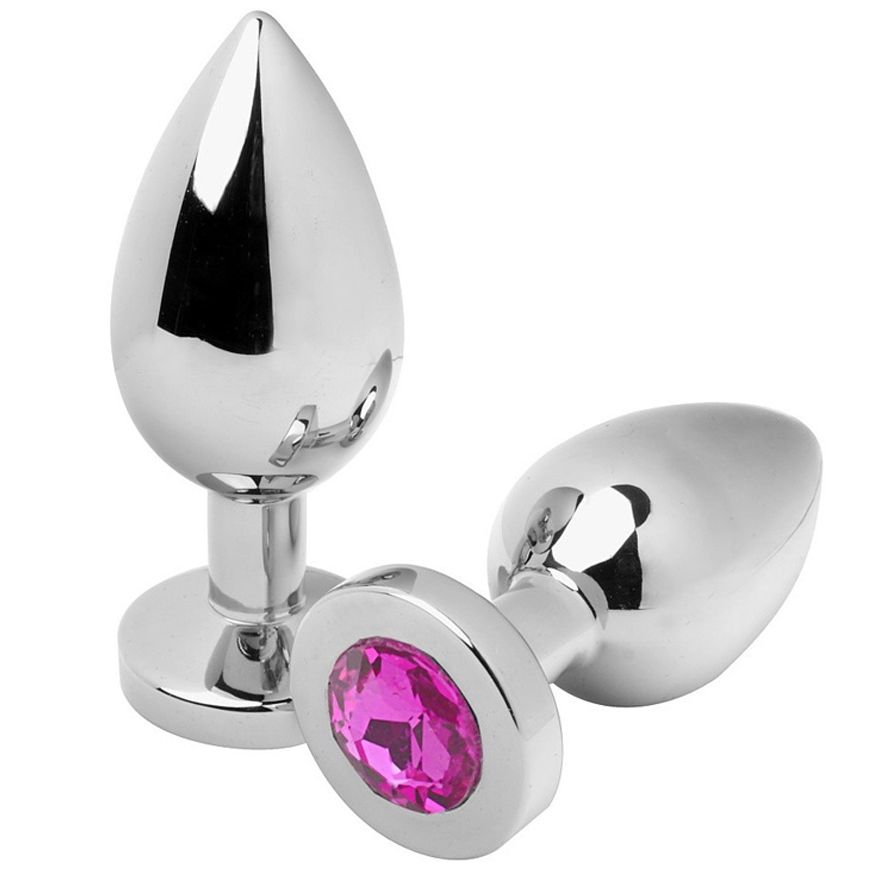 Metal Hard - Analplug con diamanti rosa 1 St