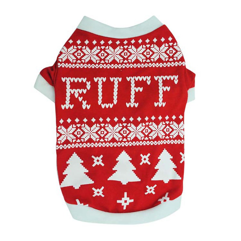 Dog Shirt / T-Shirt Winter Dog Clothes Black Red Costume Cotton Snowflake Fashion Christmas XS S M L