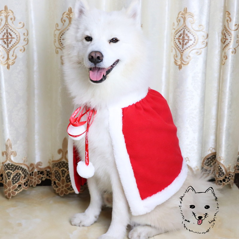 Dog Cat Pets Cape Puppy Clothes Solid Colored Christmas Cosplay Christmas Winter Dog Clothes Puppy Clothes Dog Outfits Red Costume for Girl and Boy Dog Polyster XS S M L XL