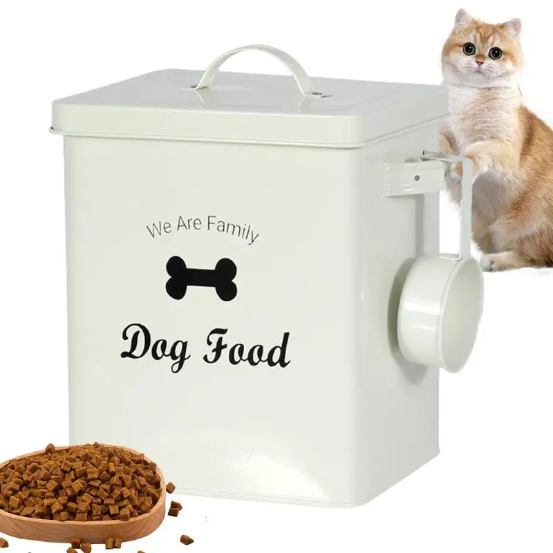 Bac de stockage des aliments pour animaux de compagnie, réservoir pour le stockage des aliments pour animaux de compagnie, seau de nourriture Portable en métal pour chiens, comprimés d'aliments pour animaux de compagnie, détergent à lessive