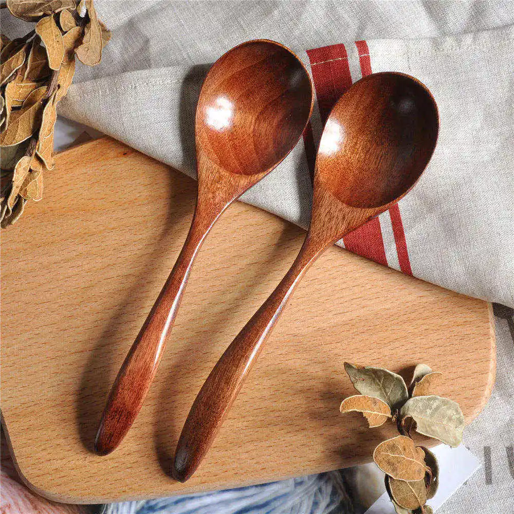 Cuillère en bois cuillère de cuisine motif ondulé en bambou cuisine ustensile de cuisine outil soupe cuillère à café restauration pour cuisine Dessert vaisselle