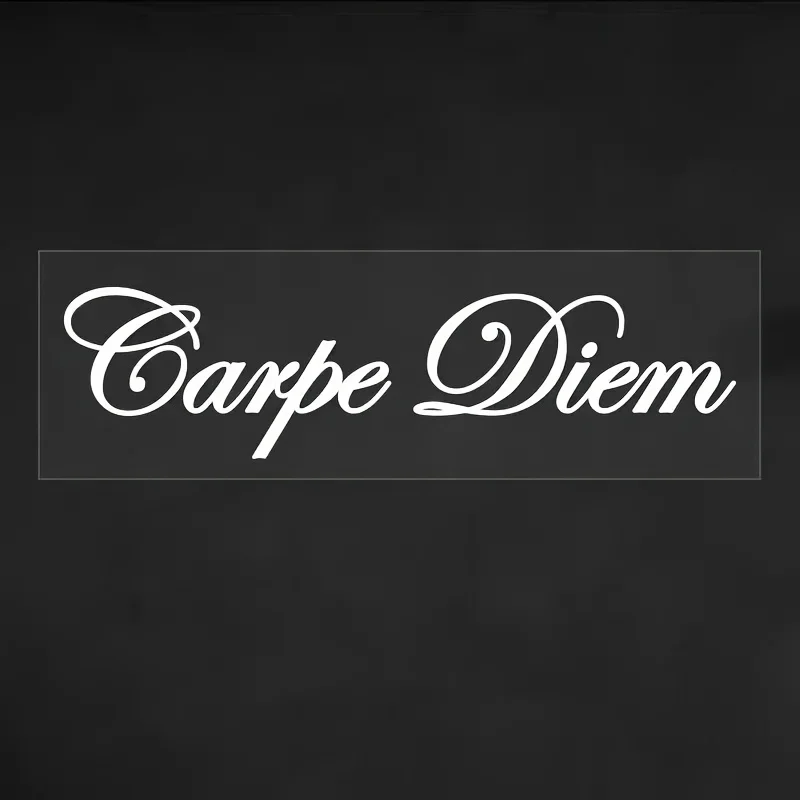 Autocollant de véhicule à thème inspirant pour voiture et moto, autocollant textuel « Carpe Diem » pour la décoration de carrosserie automobile et moto