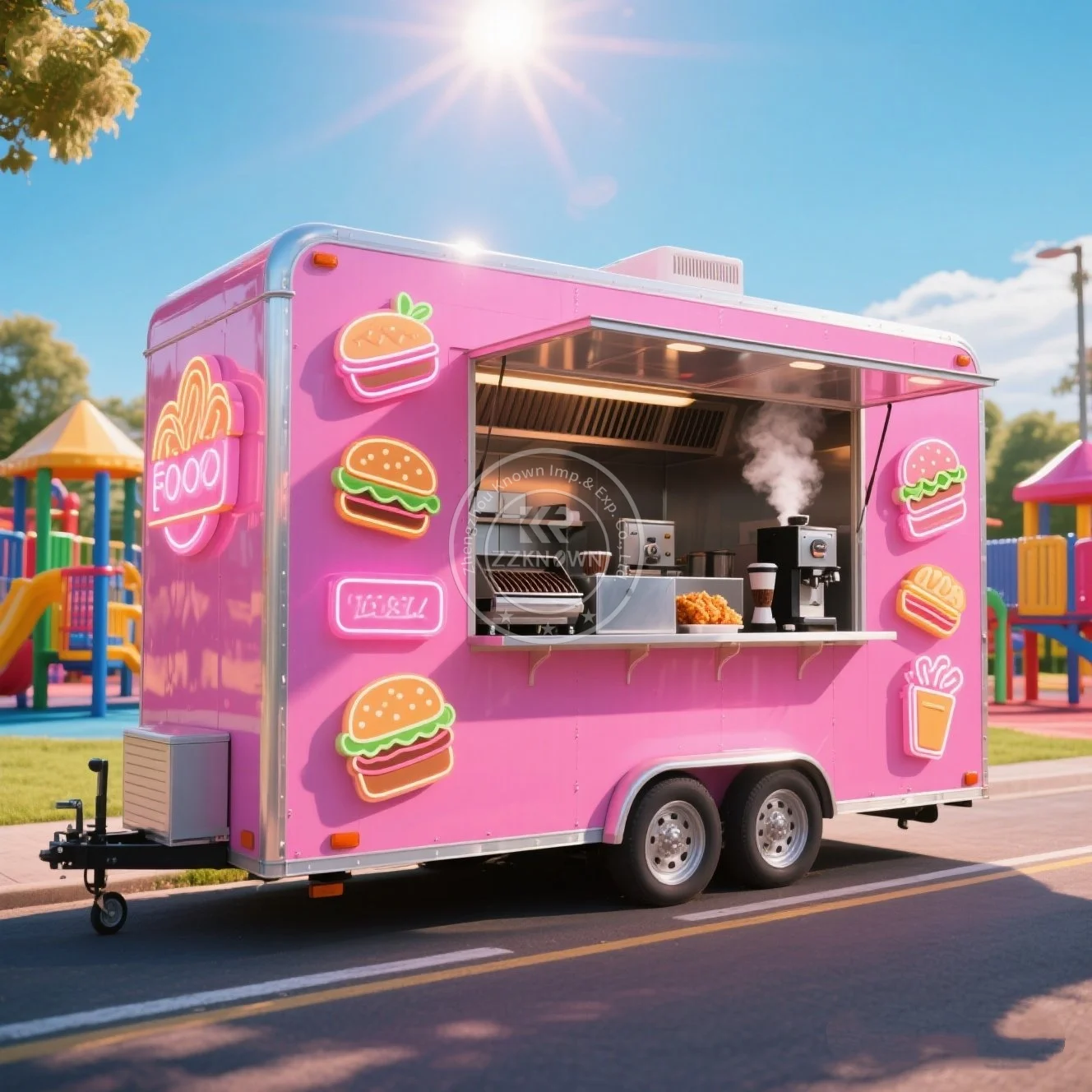 Prix d'usine Barbecue en plein air camion de nourriture Hot Dog Pizza Mobile remorque de nourriture rue Snack chariot de nourriture à vendre aux états-unis