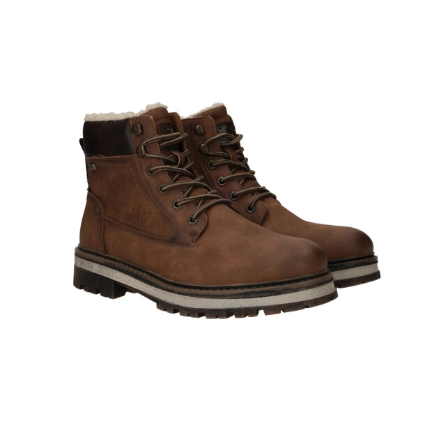 Mustang Shoes Herren-Schnürstiefel aus Kunstleder, Wintermodell M0091001 - Mohnrot