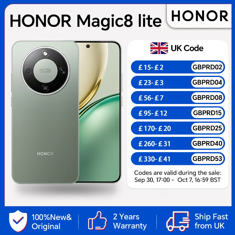 HONOR Magic8 Lite, EU Version, 5G Smartphone, 7500 mAh Battery, Triple Resistant, 108MP Main OIS Camera, 6.79-inch 120Hz AMOLED Screen, HONOR Smartphone